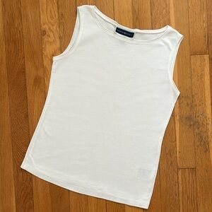 Tank Top White Sleeveless Neutral 100% Cotton Karen Scott Shirt
